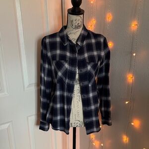 BP Navy and White Plaid Jacket